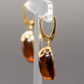 lassy Cognac Amber Earrings, Genuine Baltic Amber, Cognac Amber, Gilded Sterling Silver, Gold Plated Sterling Silver, Amber Gold Earrings