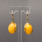 White Amber Earrings, Butterscotch Yellow Baltic Amber Jewelry, Large Big Massive Earring, Lever Back Sterling silver 925 gold polish