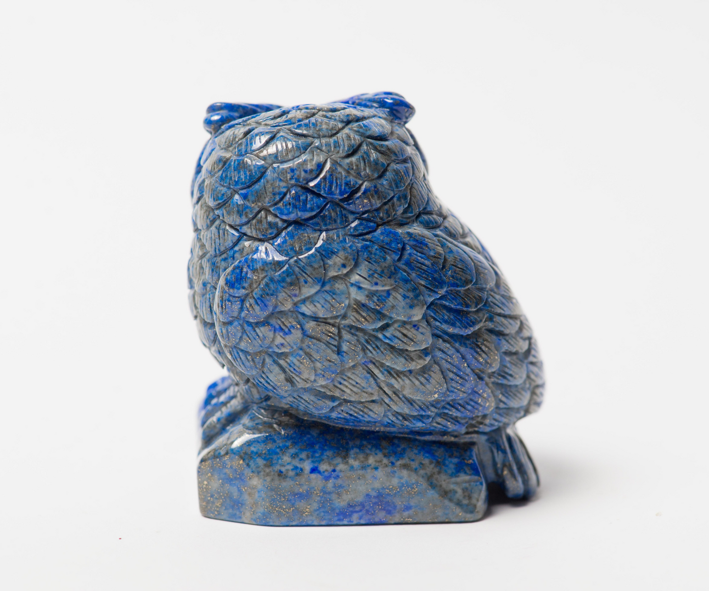 Beautiful Handmade Natural Lapis Lazuli Stone Carving Owl Statue