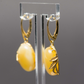 White Amber Earrings, Butterscotch Yellow Baltic Amber Jewelry, Large Big Massive Earring, Lever Back Sterling silver 925 gold polish