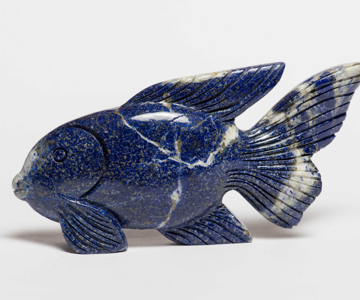 Wonderful Natural Ancient Old Lapis lazuli Stone Hand Carved Beautiful Fish